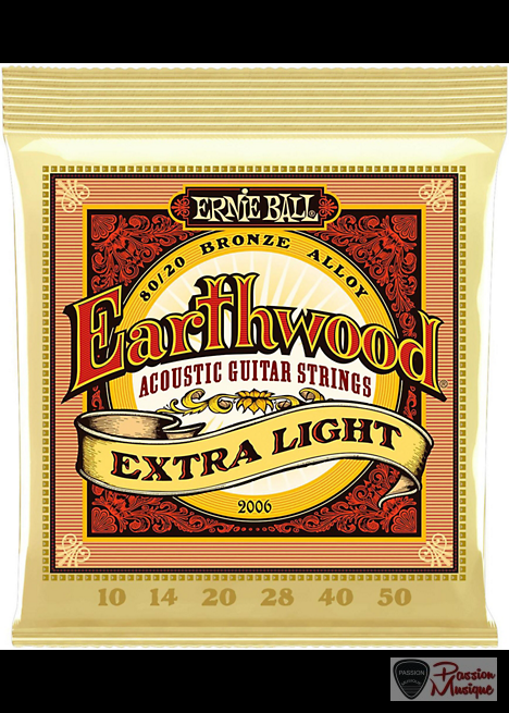 PASSION MUSIQUE - Ernie Ball Earthwood 2006 Extra Light 10-50