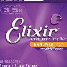 Elixir acoustic guitar strings 11077_Light-Medium-.012/ ...